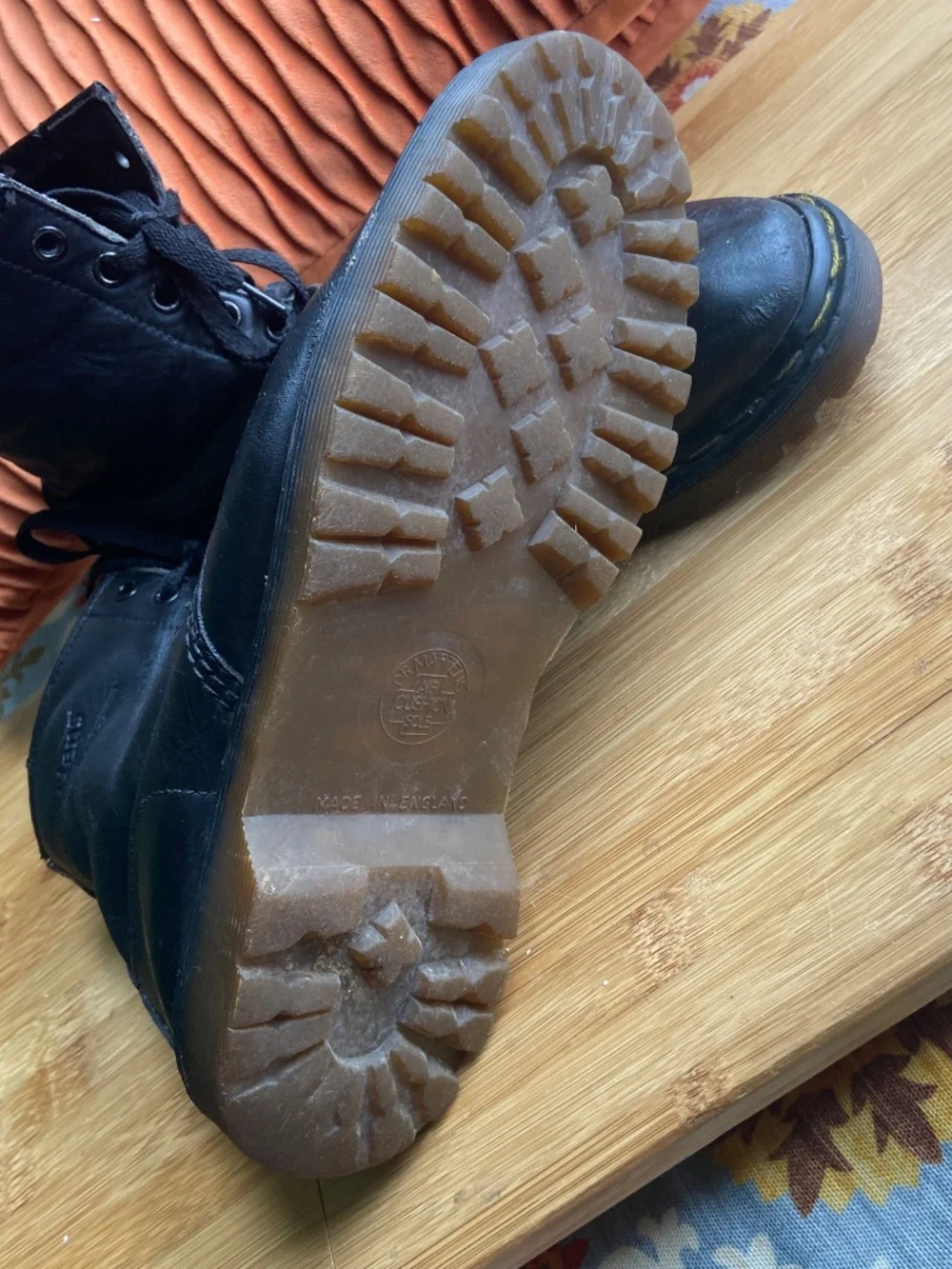 Vintage Doc Martens England Rare 80s-90sBlack Greasy 1460 Boots UK8 US8.5 Men's